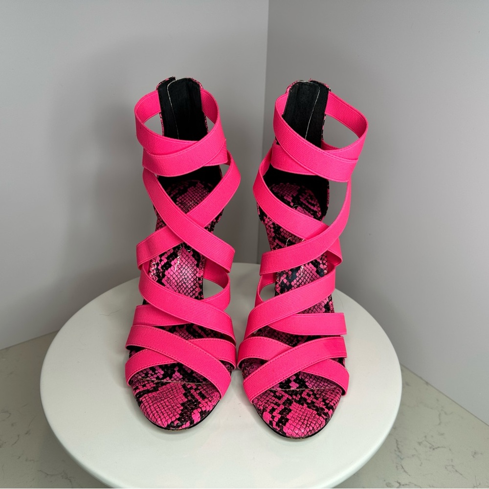 Jessica Simpson Hot Pink Snakeskin Jyra Heels